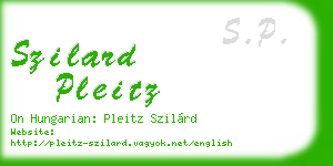 szilard pleitz business card